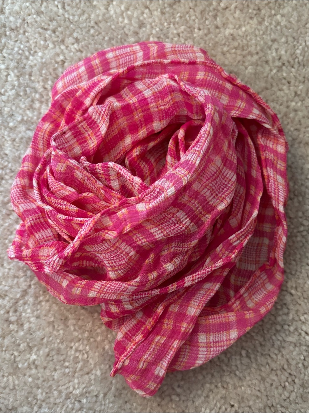 NWT Gap vintage 2006 pink white silk skinny scarf Y2K